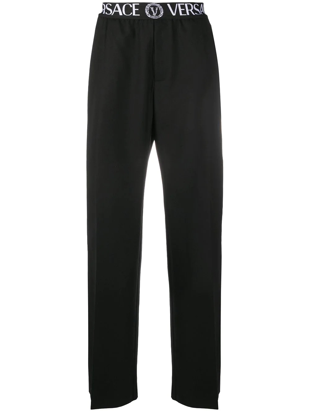 logo waistband straight-leg trousers - 1