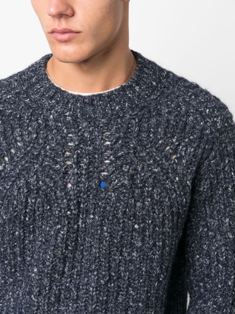 ribbed-knit long-sleeved jumper - 5