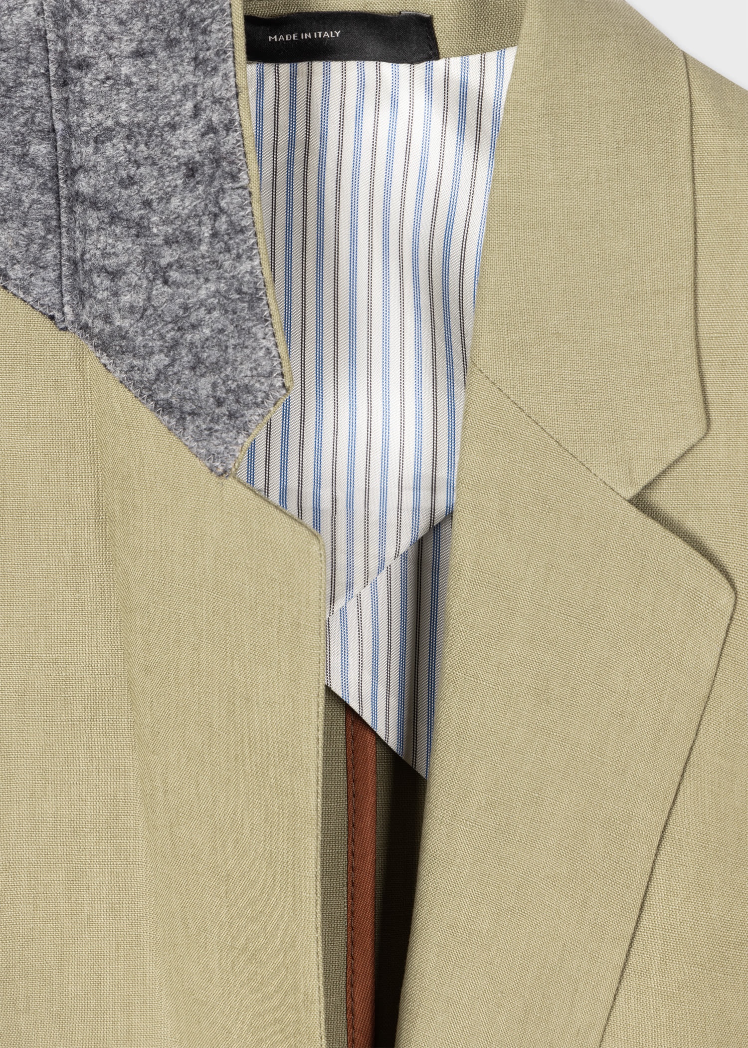 Pale Khaki Linen One-Button Blazer - 4
