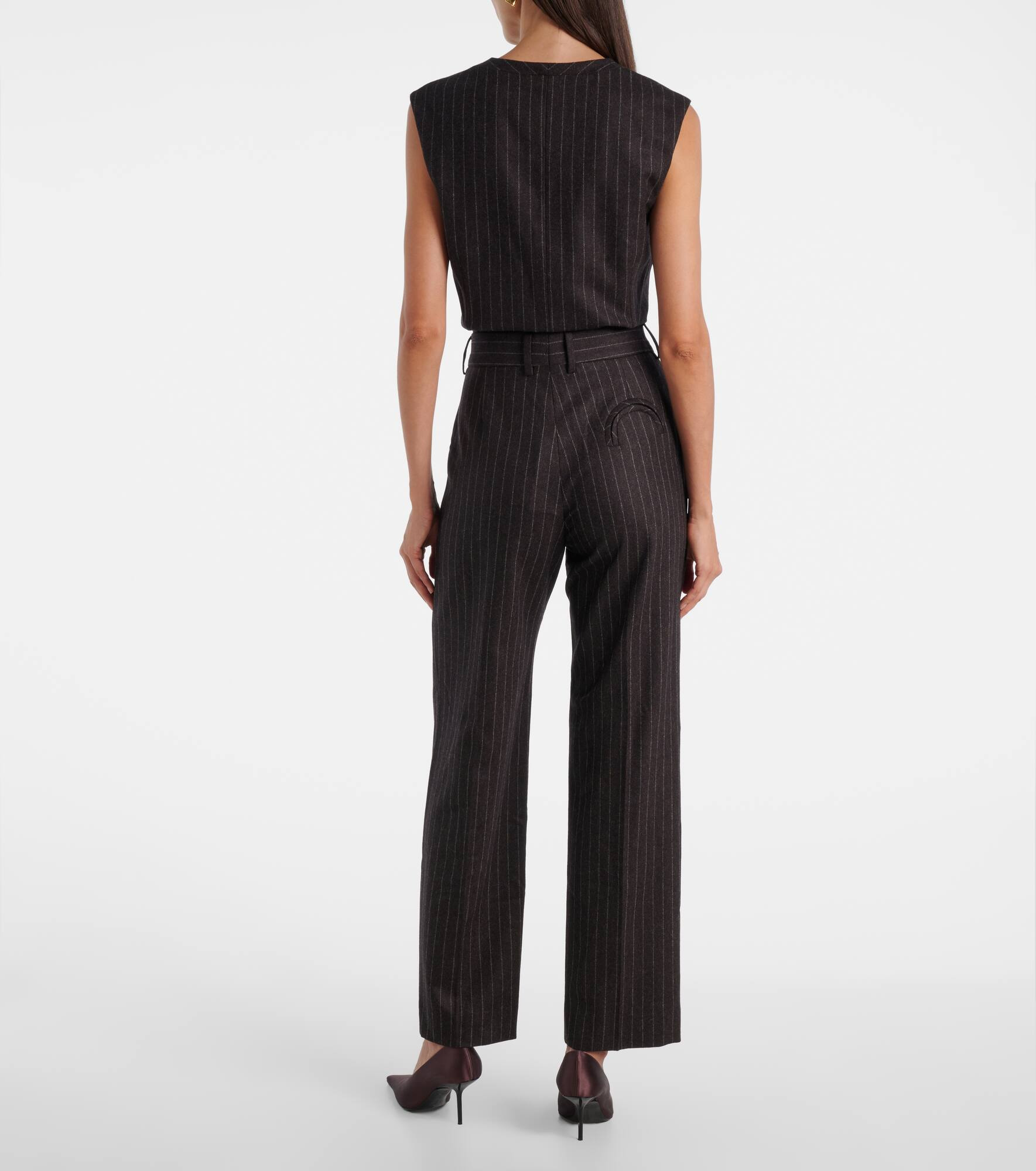 Fox wool and cashmere straight pants - 3