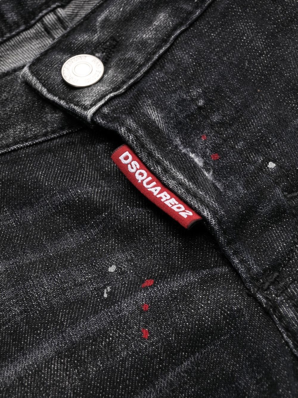 splatter-detailed cropped jeans - 5