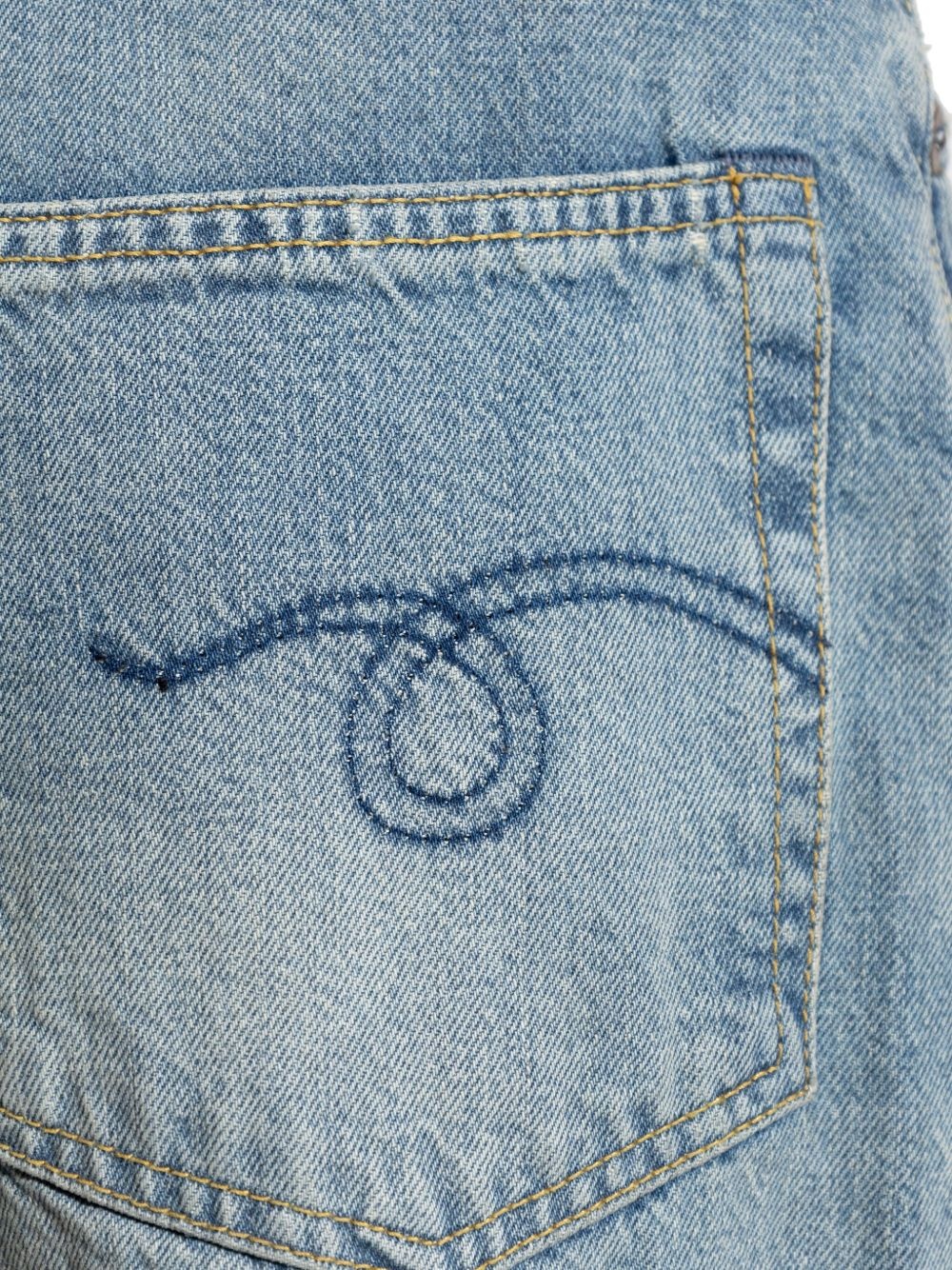 wide-leg distressed jeans - 5