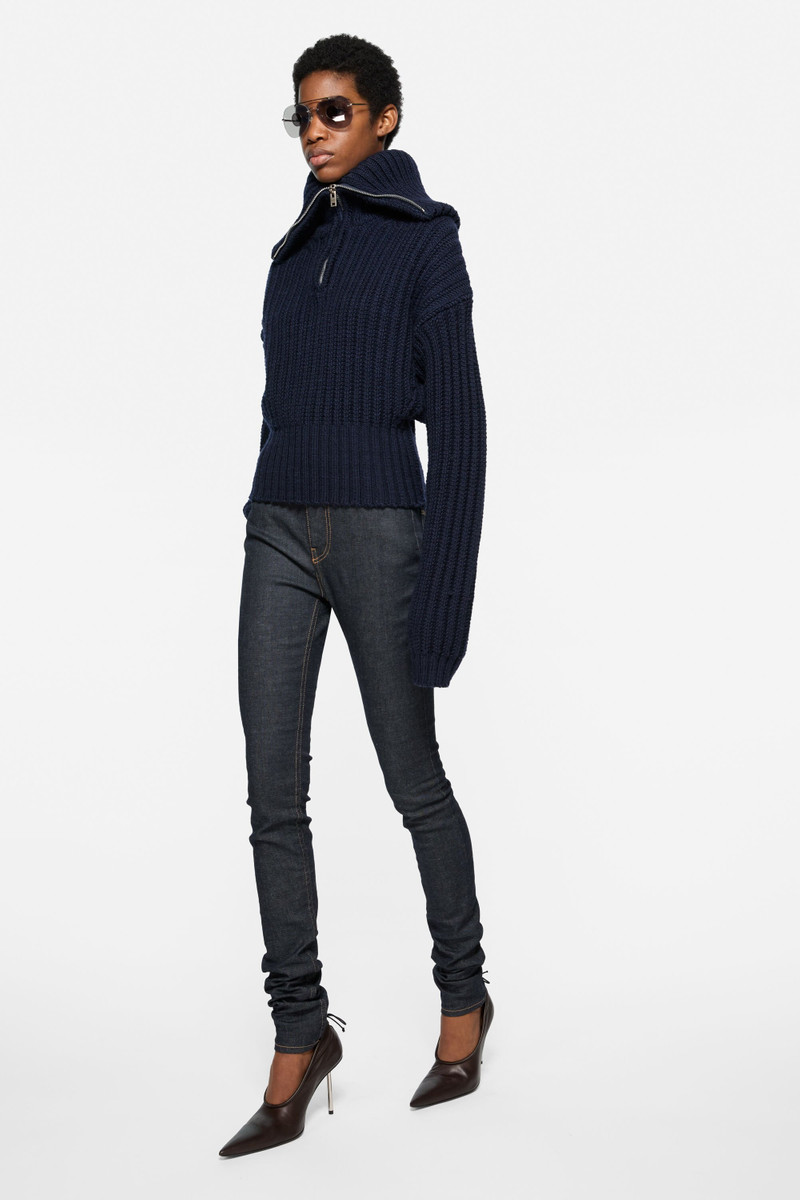 Acne Studios Wool half-zip knit - Navy outlook
