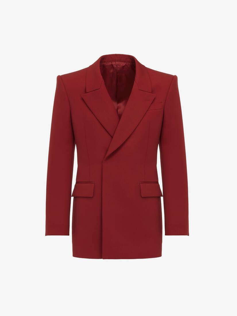 Men's Horizontal Lapel Double-breasted Jacket in Garnet