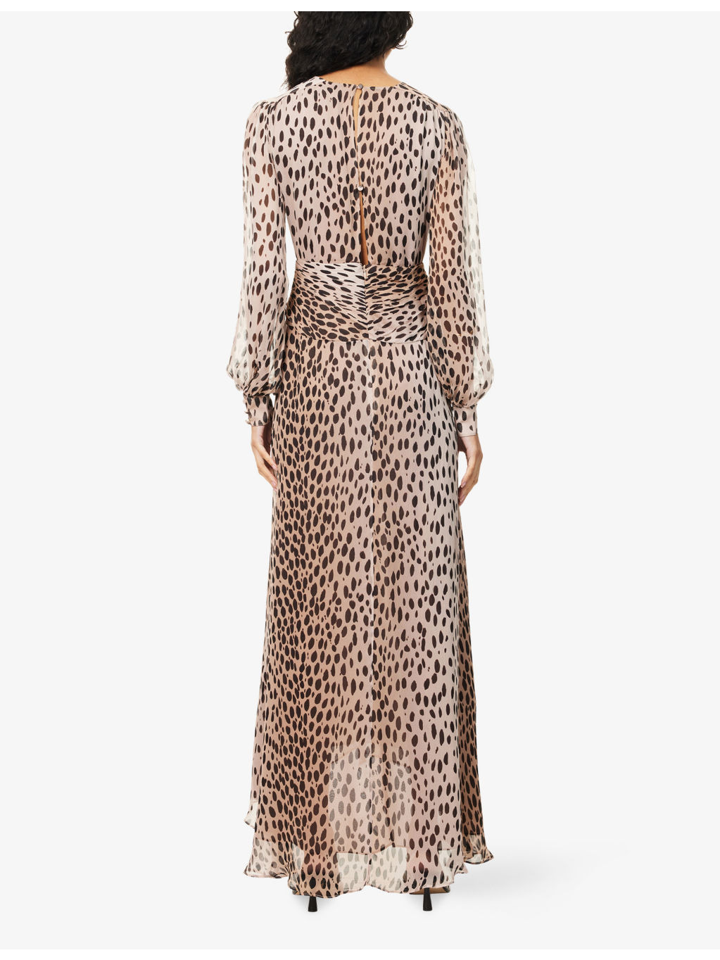 Meera Graphic-Pattern Chiffon Maxi Dress - 4