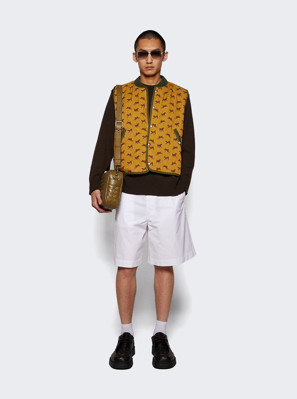 Crittendon Quilted Vest Brown And Green - 5
