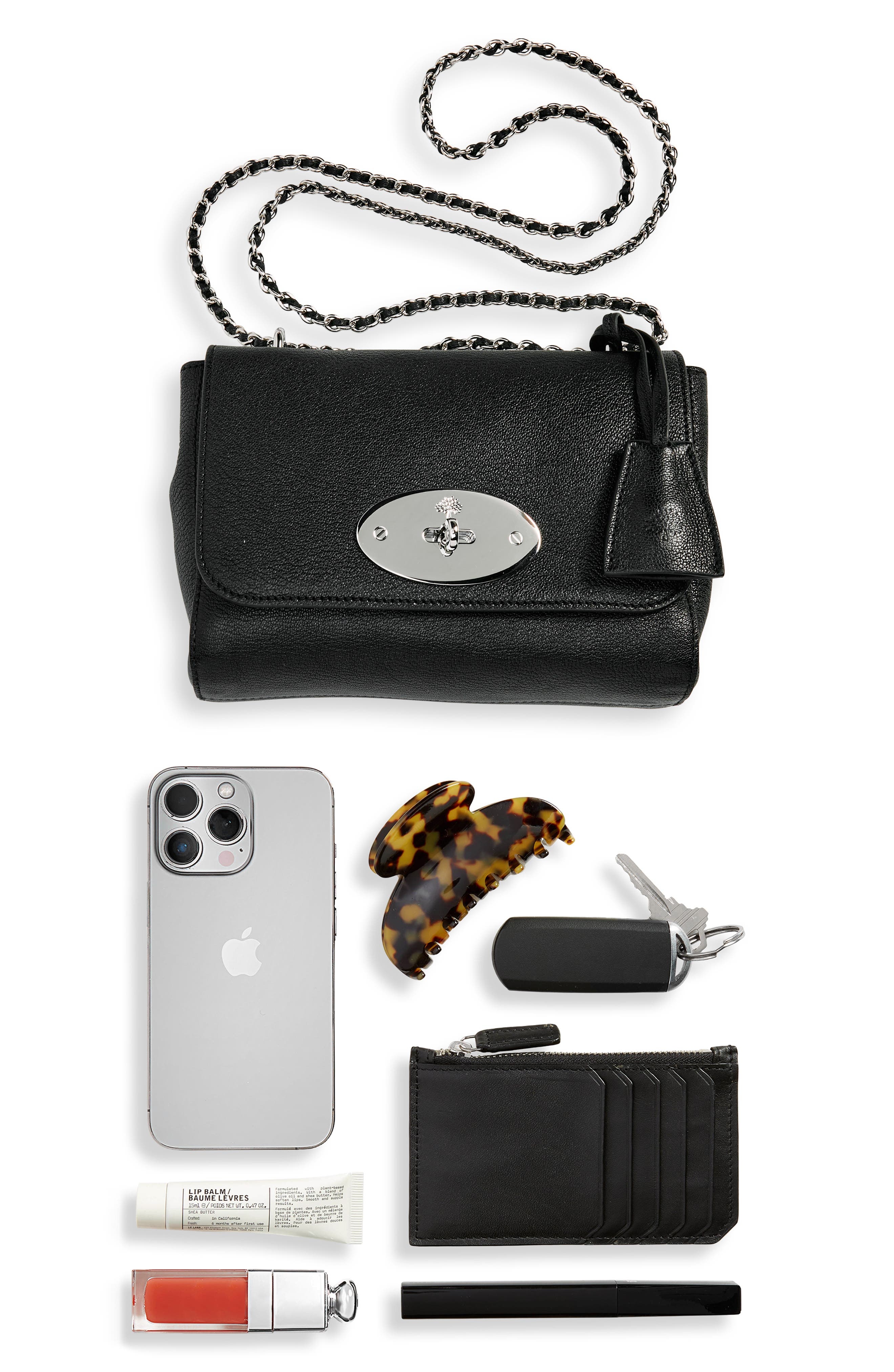 Mulberry Lily Convertible Leather Shoulder Bag in Black /Silver at Nordstrom - 6