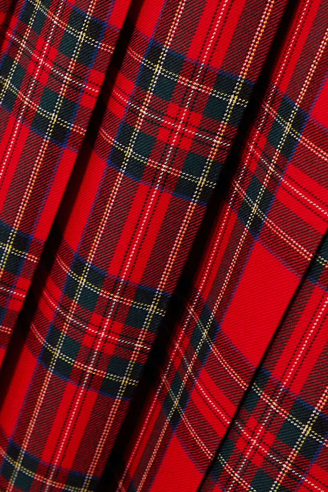 Buckled pleated tartan wool-twill skirt - 4