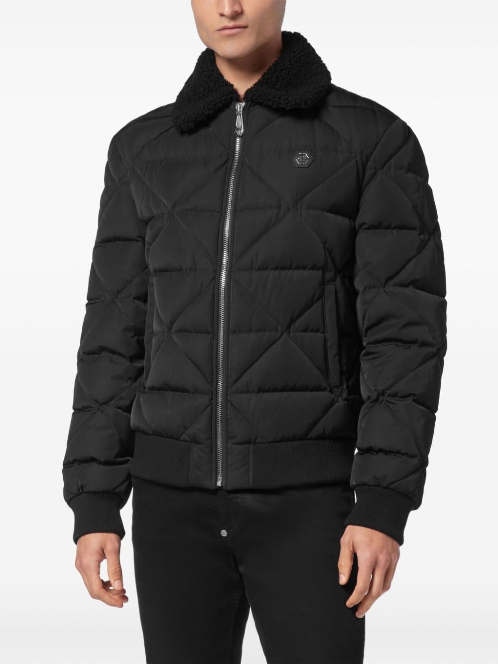 shearling padded jacket - 3