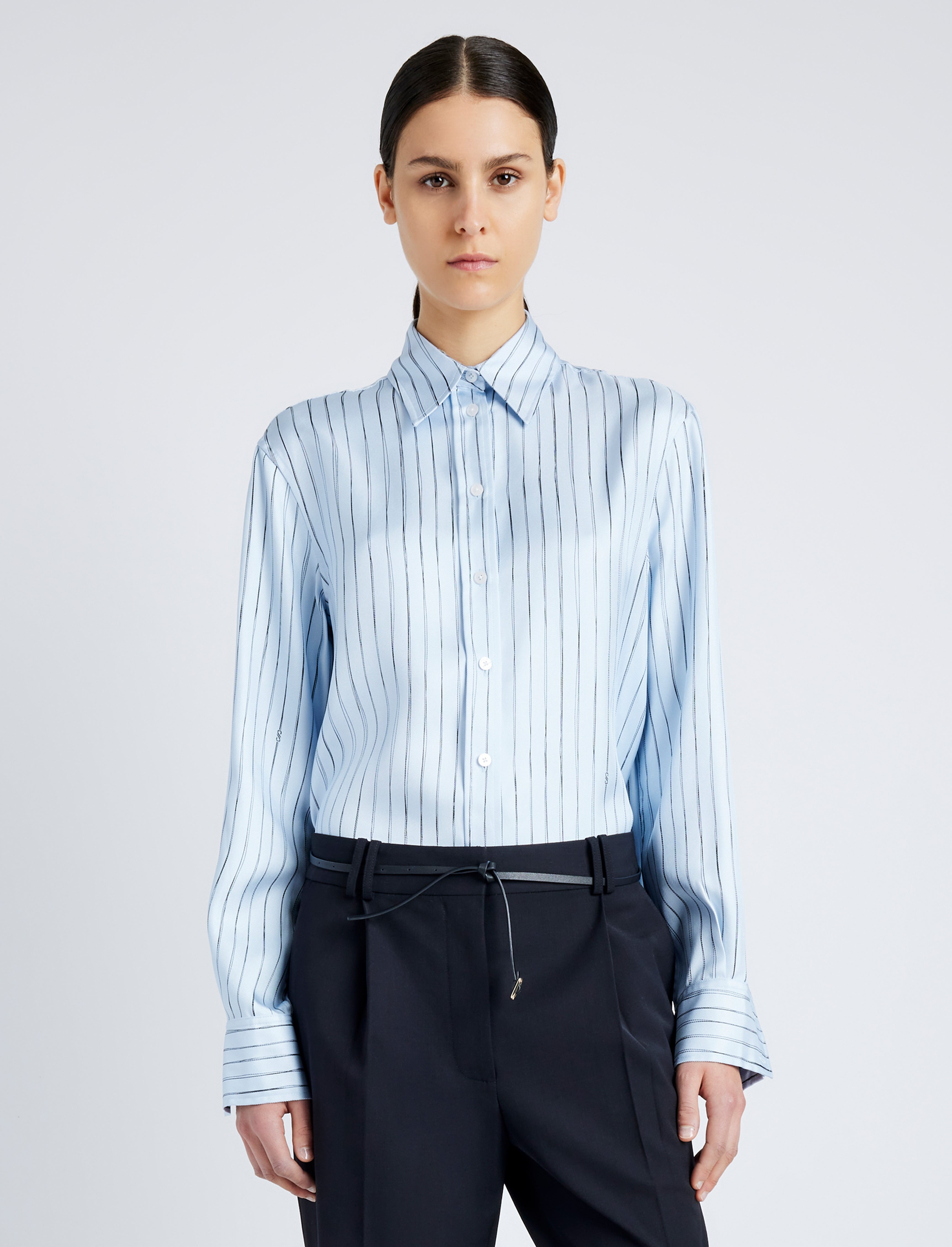 Madison Top in Stripe Silk Twill - 2