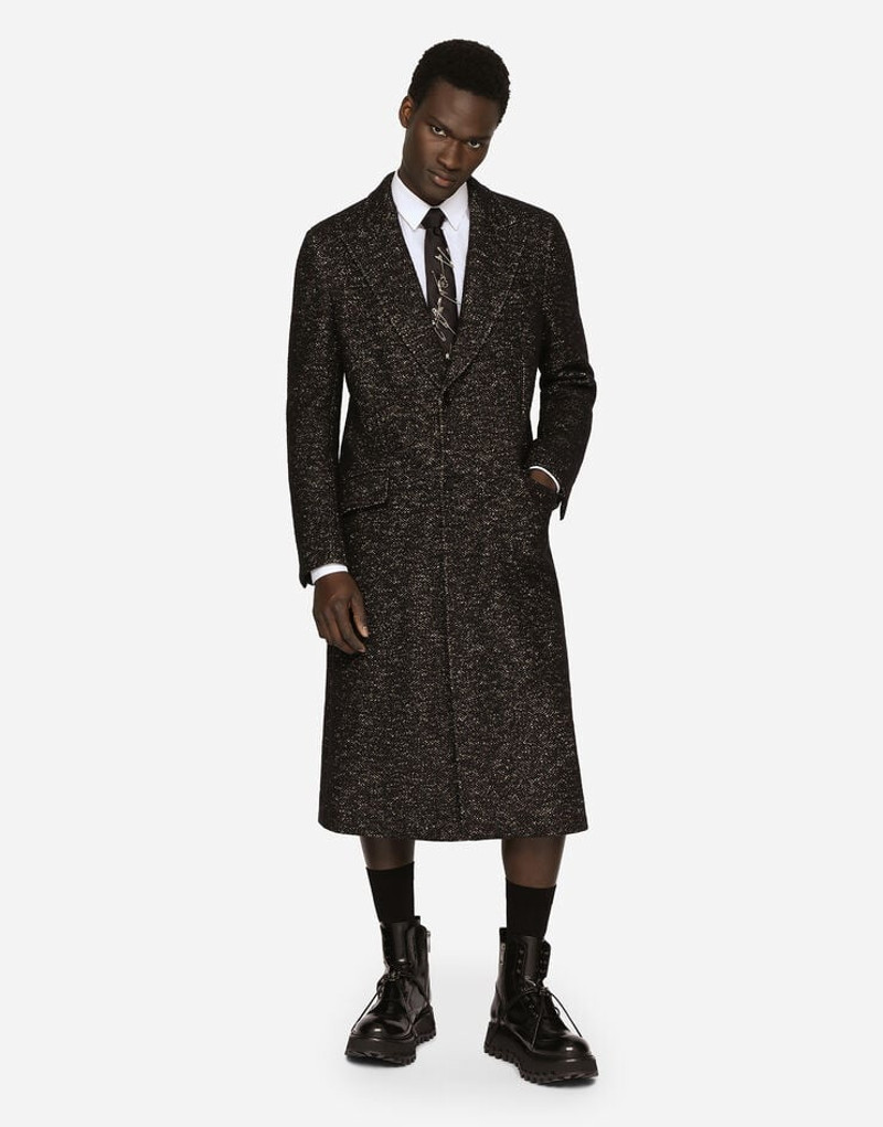 Dolce & Gabbana Single-breasted dotted wool jersey coat outlook