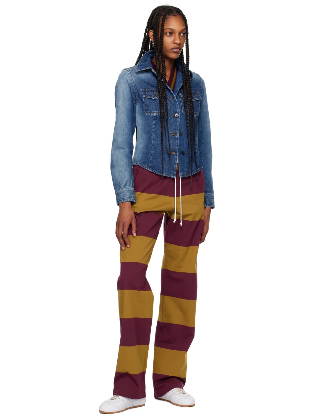 Tan & Red Striped Lounge Pants - 4