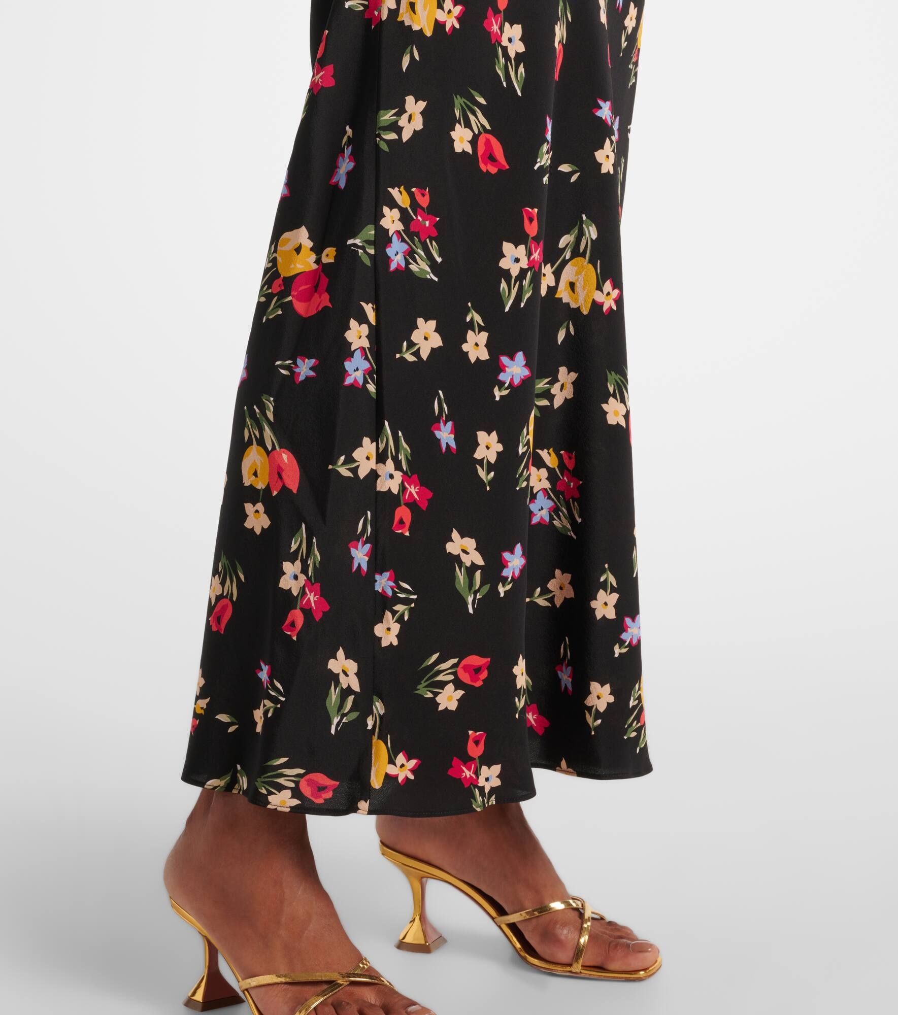 Floral silk crêpe de chine gown - 5