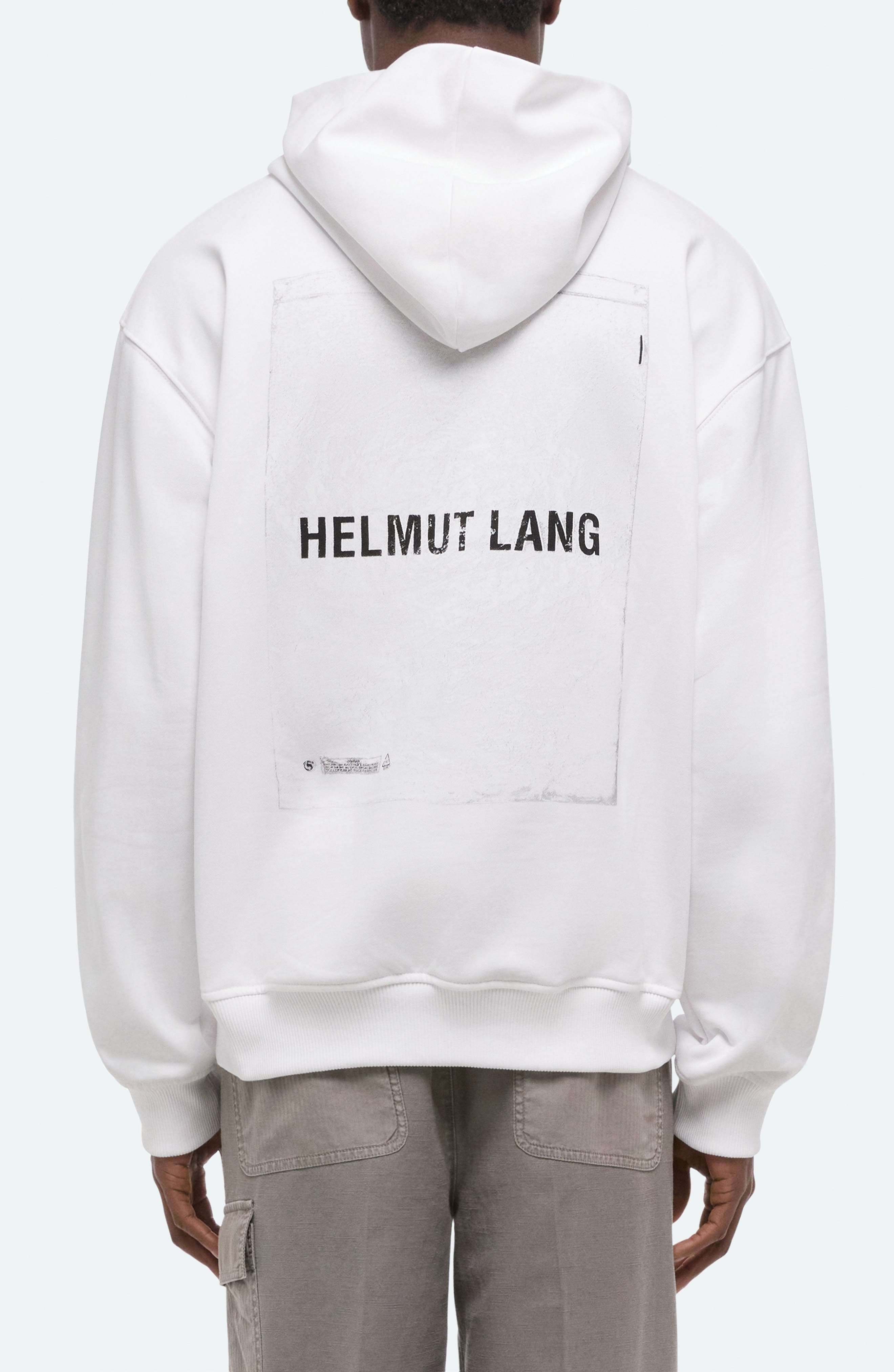 Helmut Lang Plastic Compact Cotton Graphic Hoodie in White at Nordstrom - 2