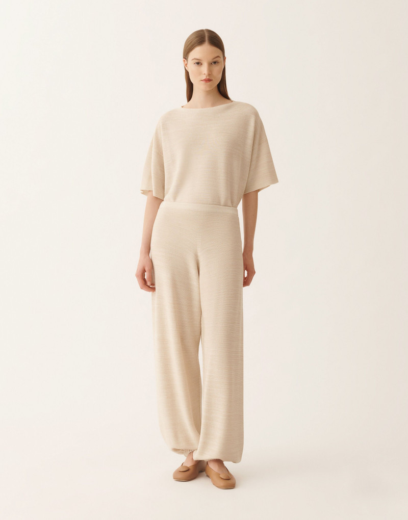 Jogger pants in wool, cotton, and lurex 3