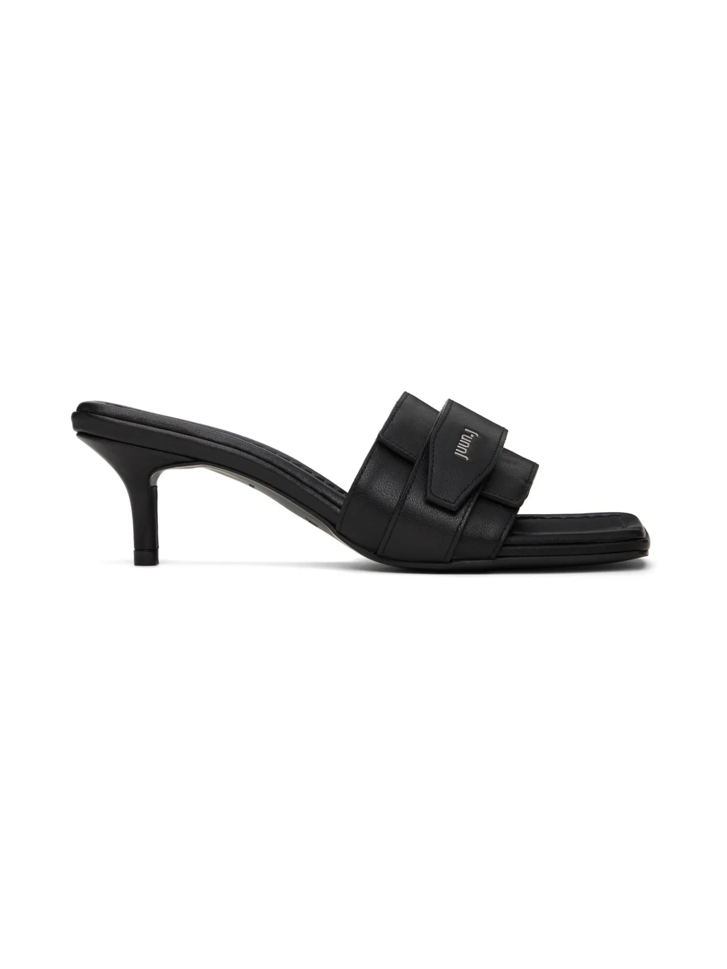 Black Velcro Heeled Sandals - 1