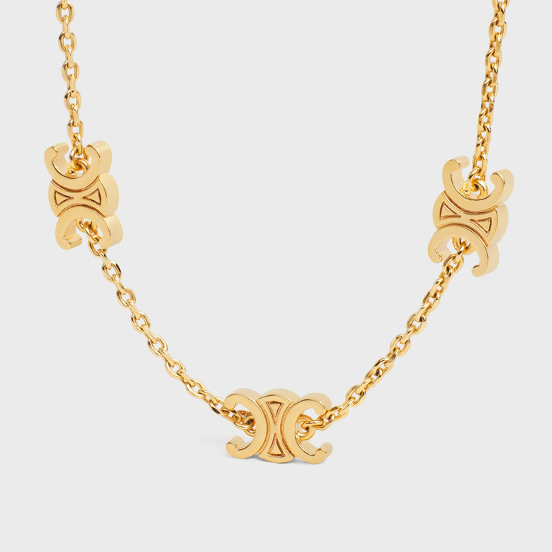 CELINE Triomphe Mini Triomphe Bracelet in Brass with Gold Finish outlook