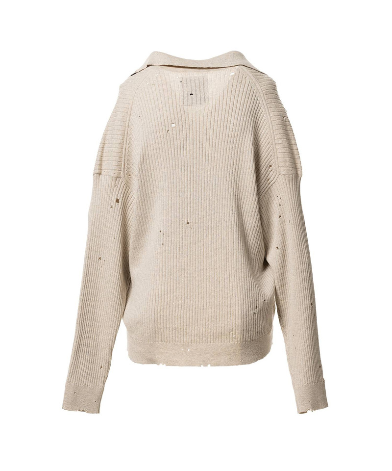 Distressed Knit Skipper Sweater 24