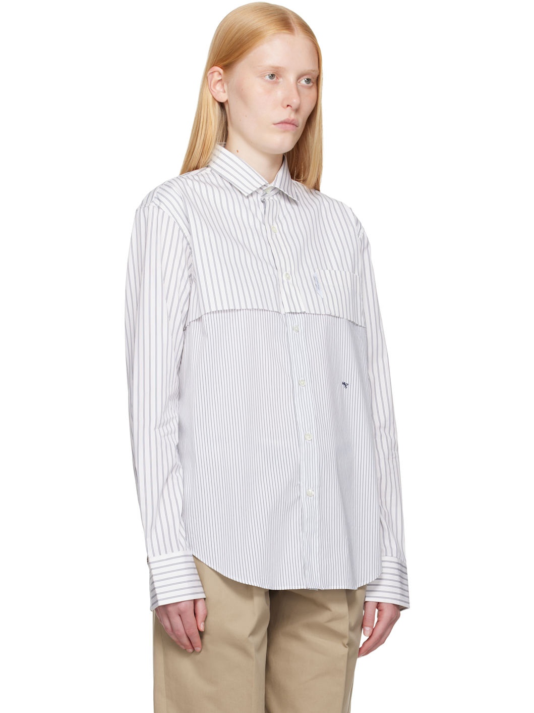 White Long Sleeve Layered Shirt - 2