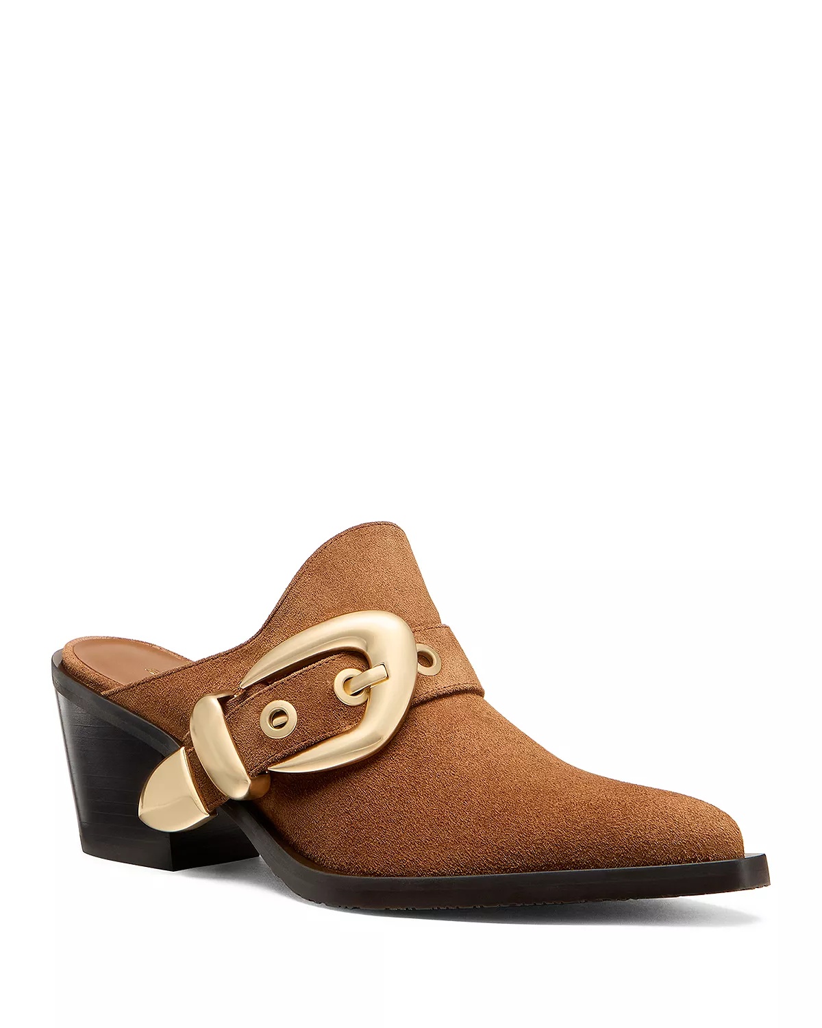 Women's Maven Almond Toe Western Style Block Heel Mules - 1
