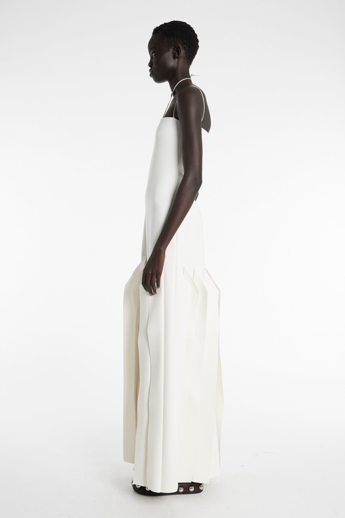 FULL LENGTH LIP CHOKER DRESS IVORY - 5