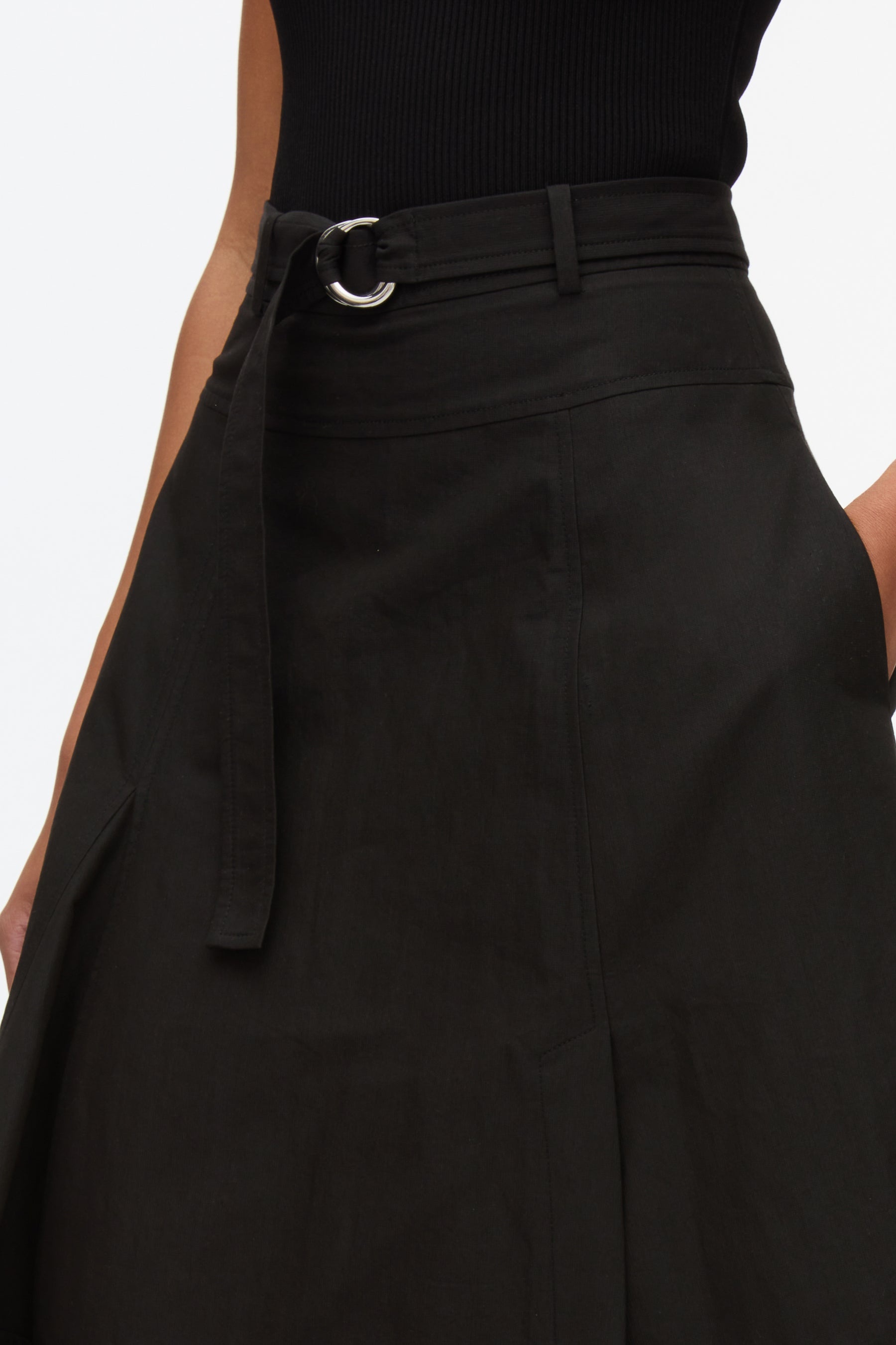 Belted Flare Skirt - 5