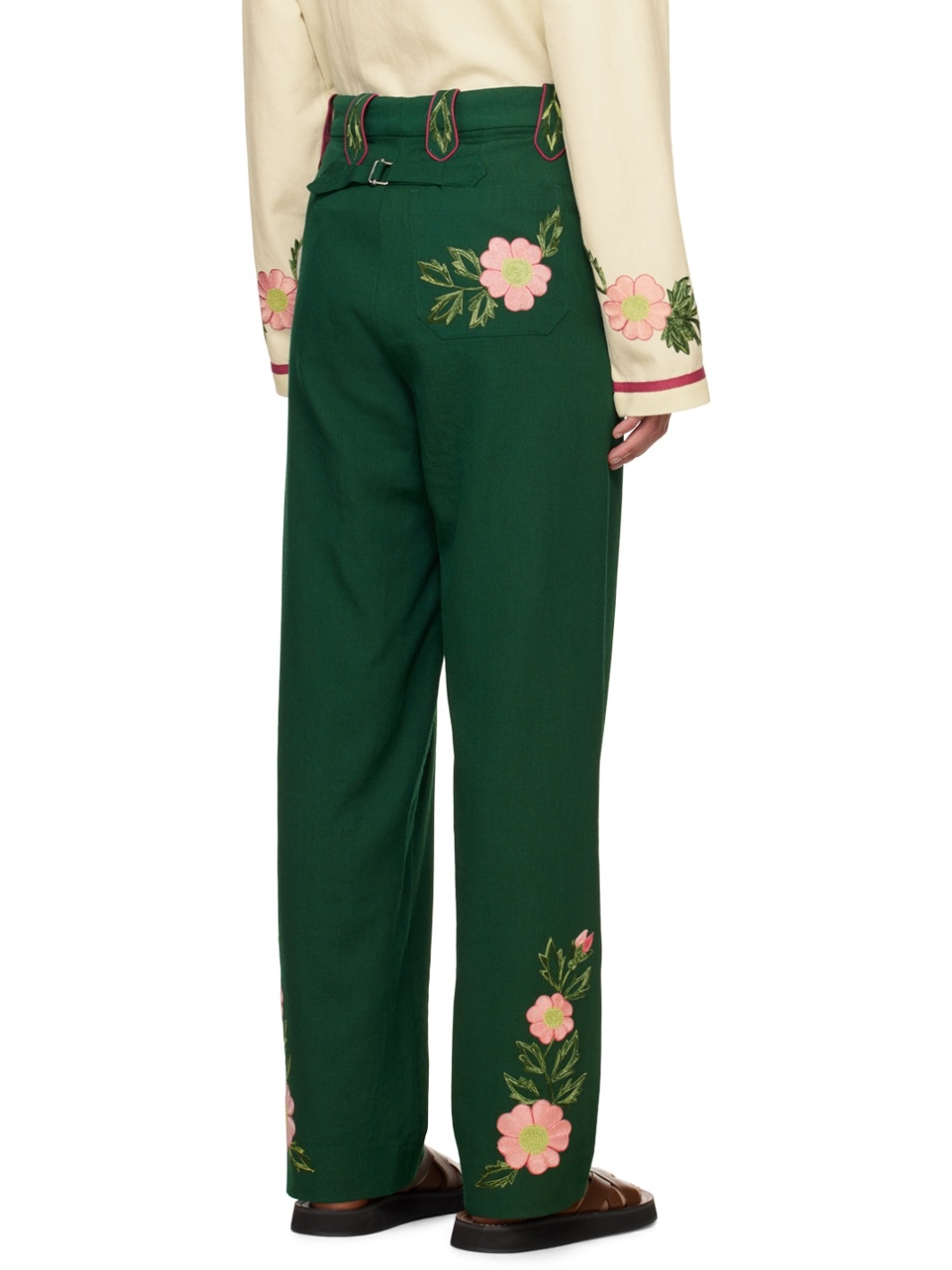 Green Prairie Rose Trousers - 3
