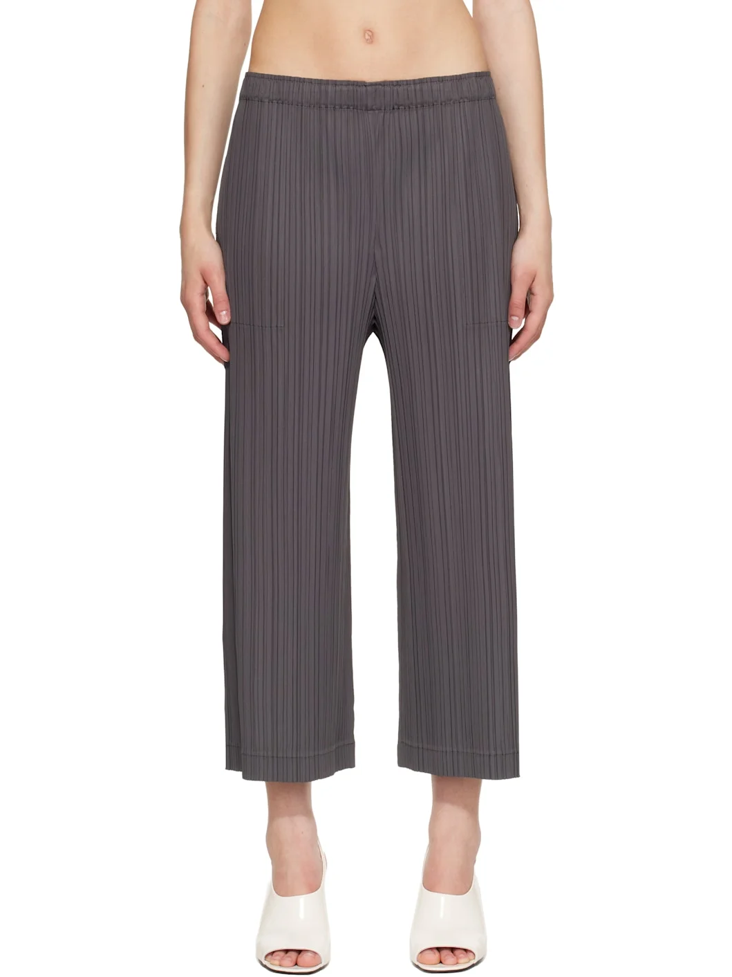 Gray Opaque Trousers - 1