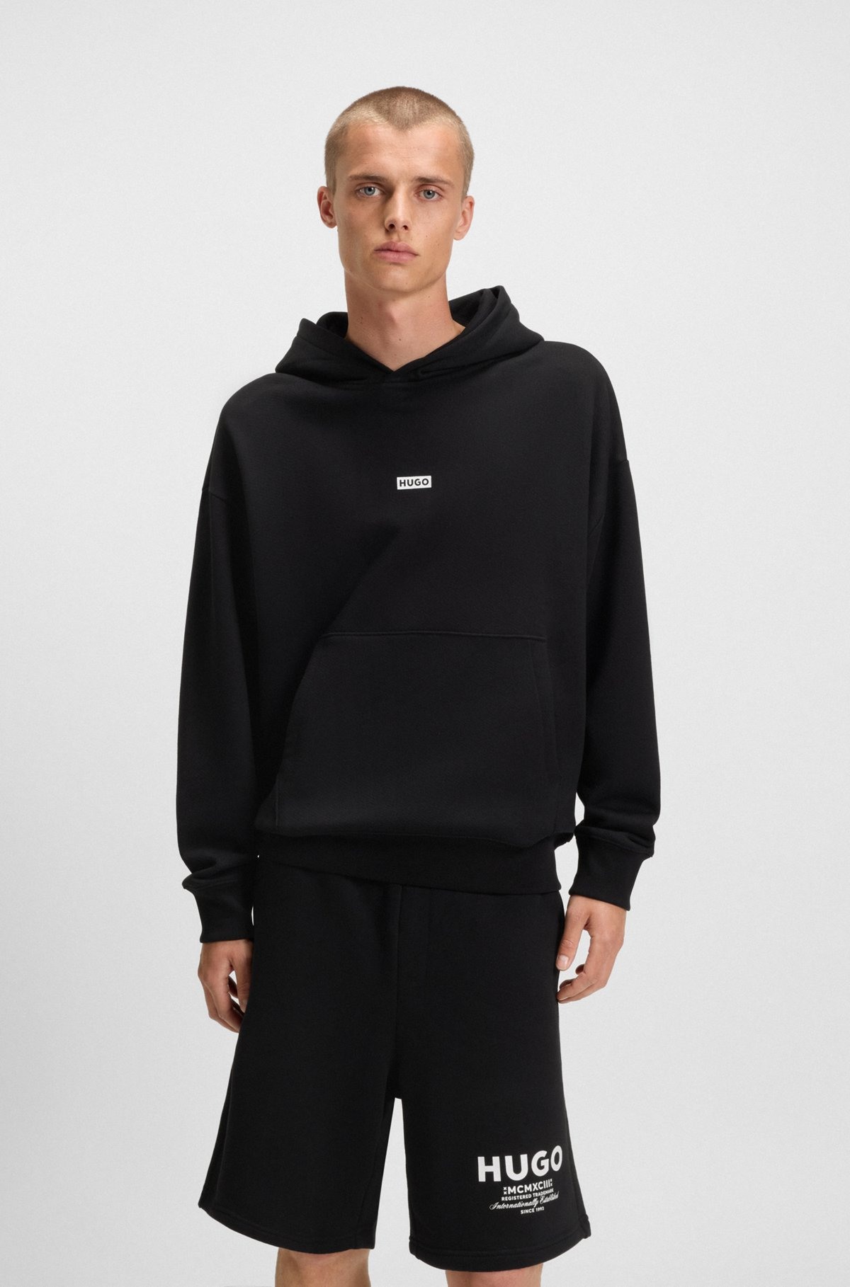 COTTON-TERRY LOOSE-FIT HOODIE WITH LOGO DETAILS - 2