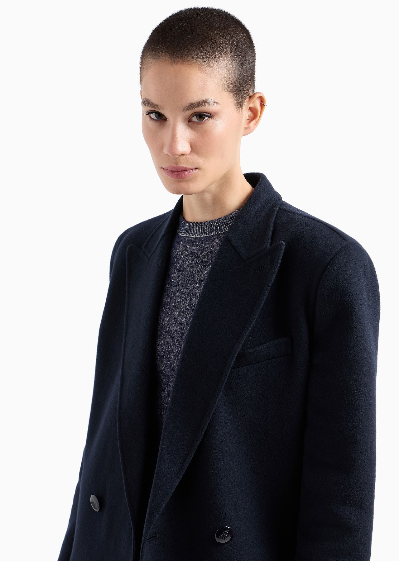 Double-breasted coat in virgin wool - 5