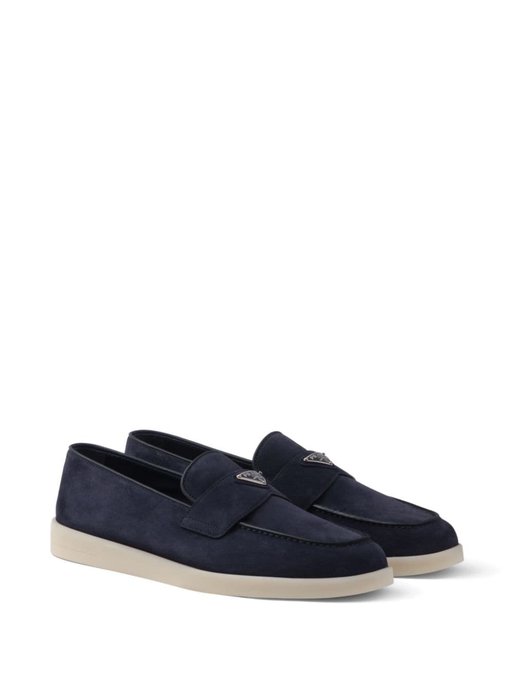 triangle-logo suede loafers - 2