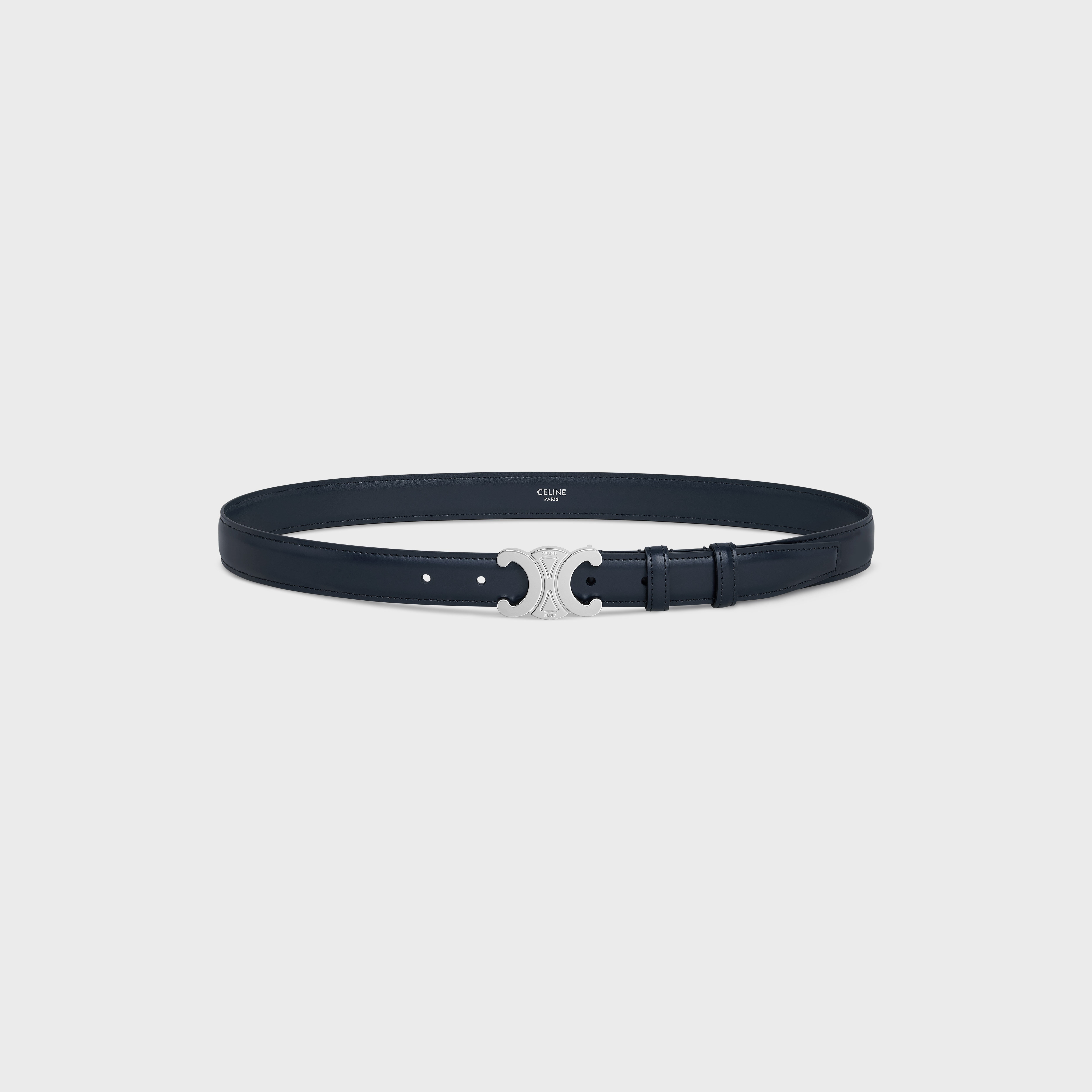 CELINE Medium Triomphe Belt in Taurillon Leather | REVERSIBLE