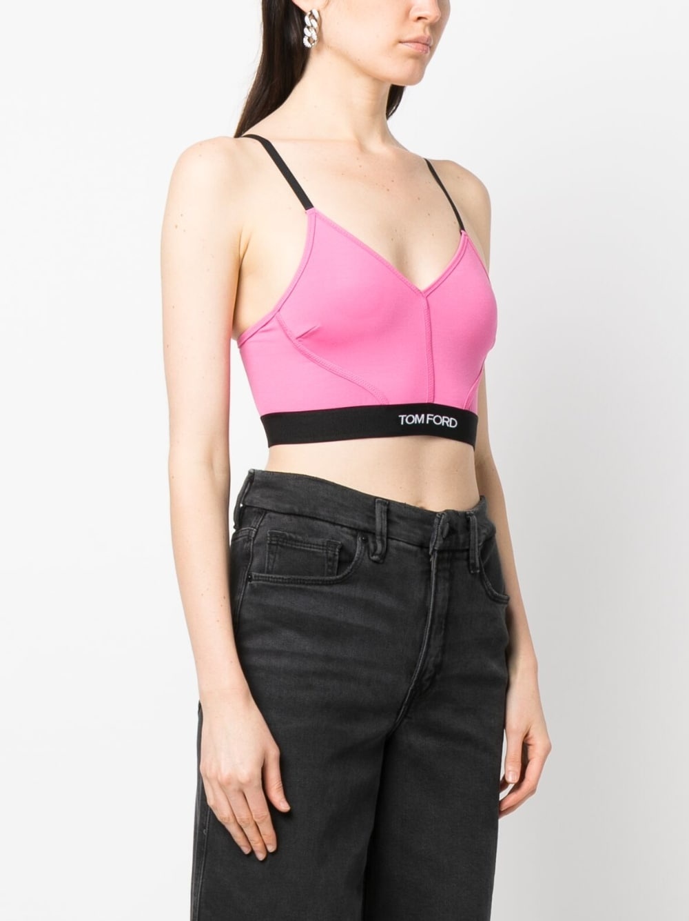 logo-trim stretch bralette - 3
