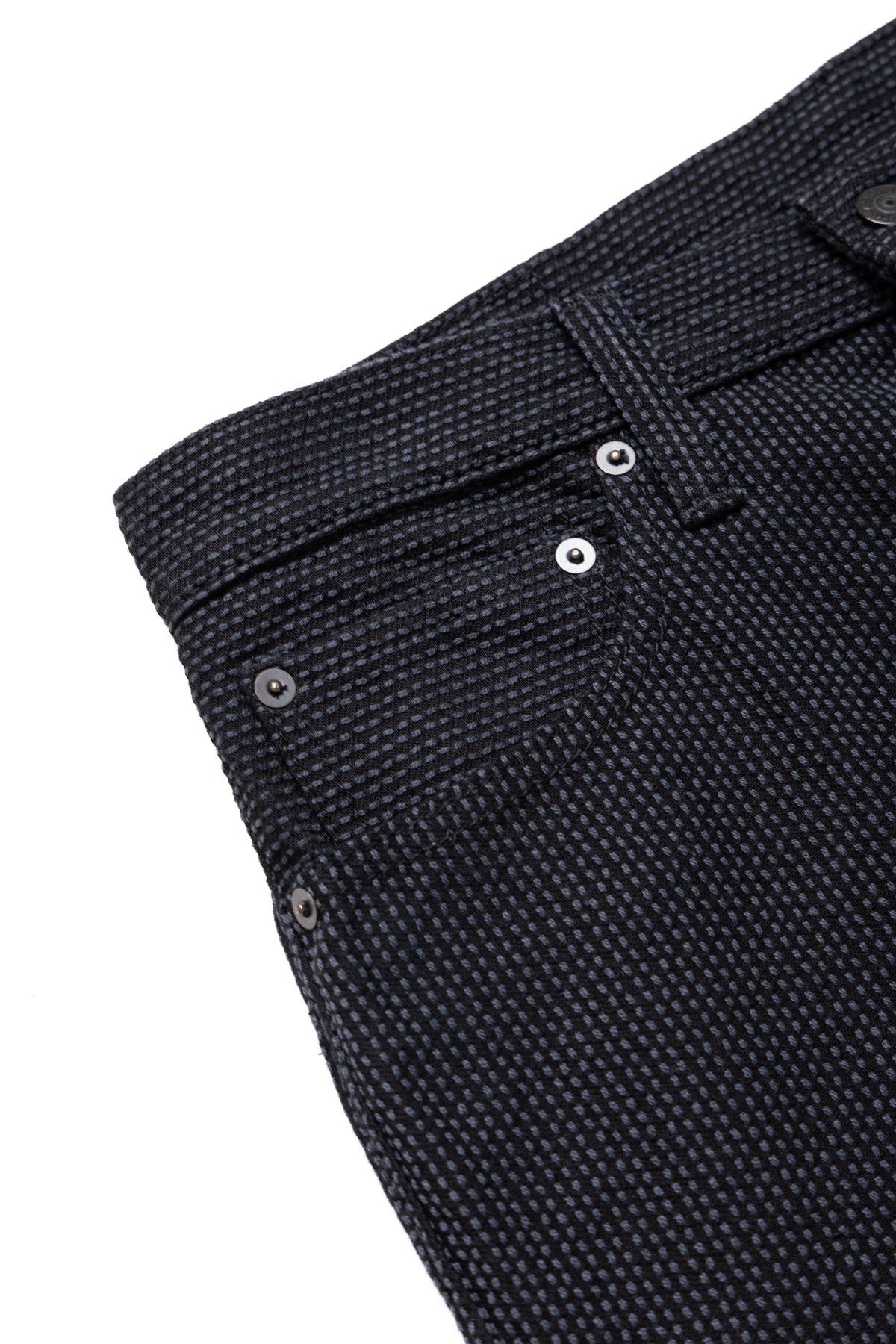 1170-1-BK Sashiko 5P Pants Loose Fit - Grey x Black - 9