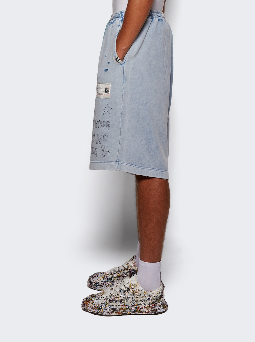 Bleached Shorts Blue - 3