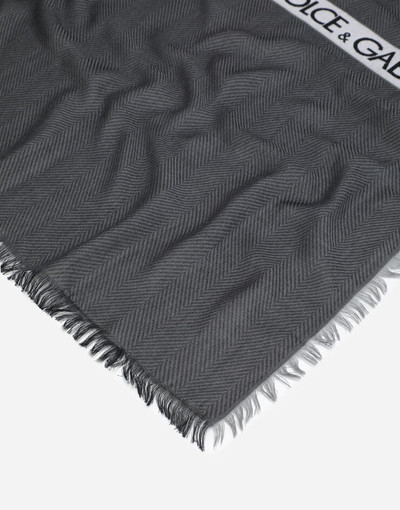 Dolce & Gabbana Modal/wool scarf with jacquard logo outlook