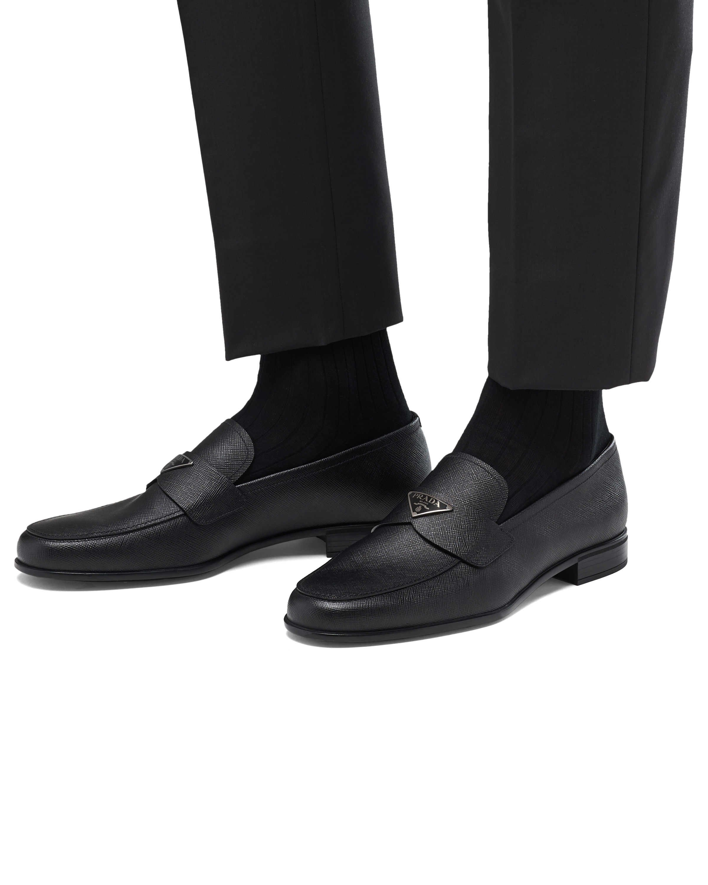 Saffiano leather loafers - 3