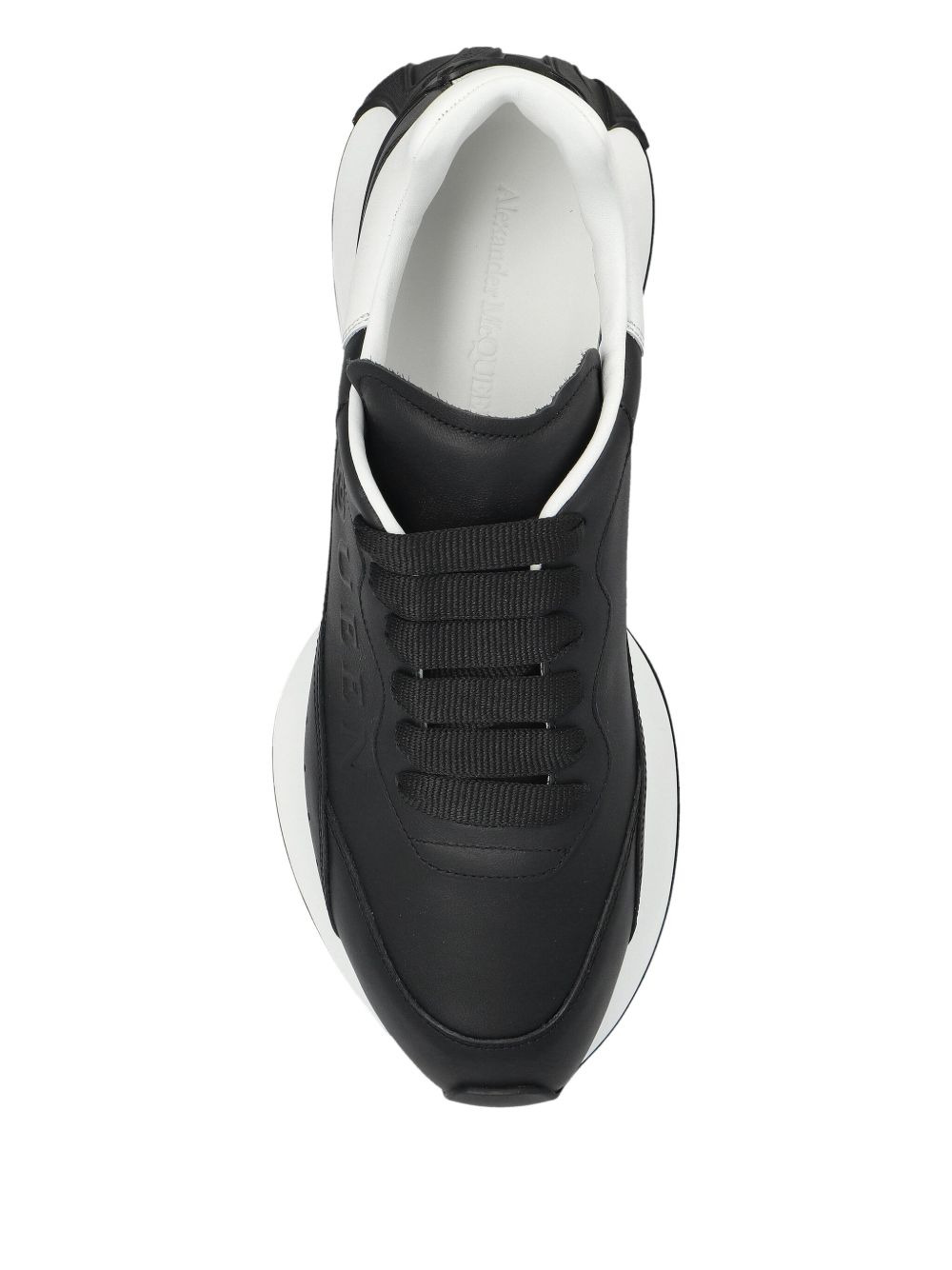 leather logo trainers - 4