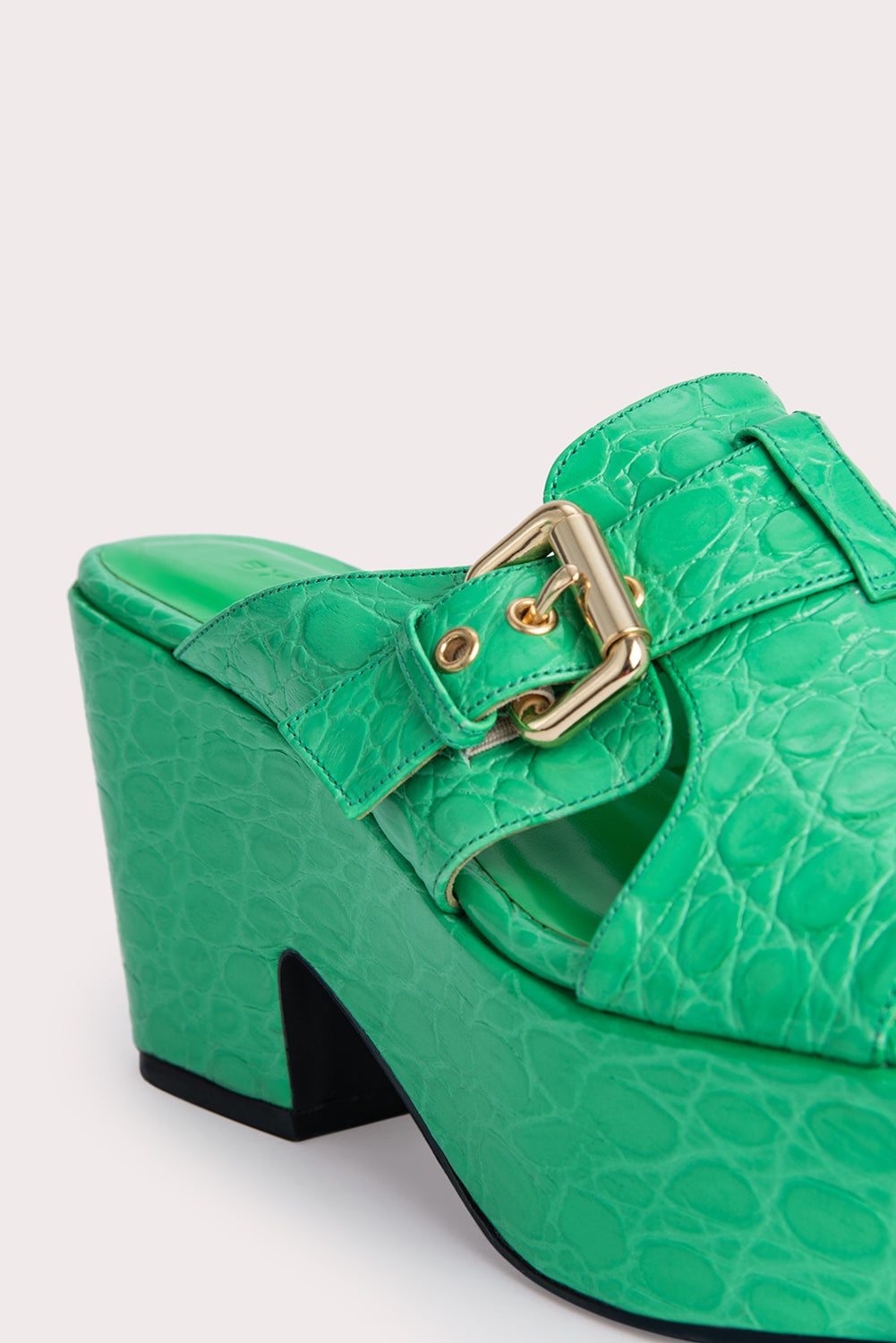 Lenka Super Green Circular Croco Embossed Leather - 7