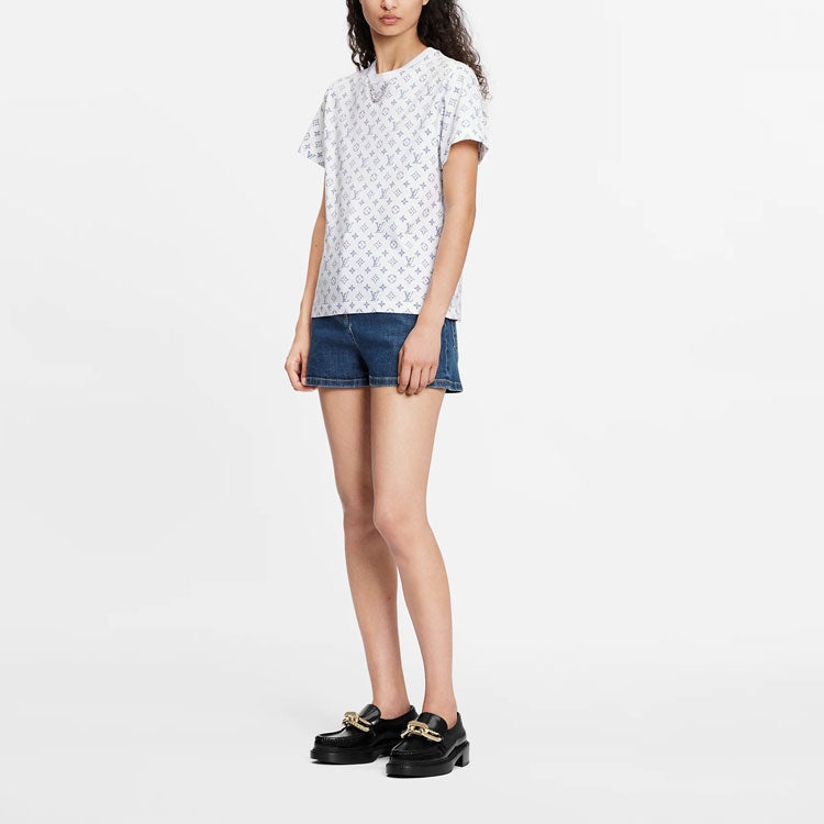 LOUIS VUITTON SS22 Collar Chain Logo Short Sleeve Unisex White 1A8QDG - 7