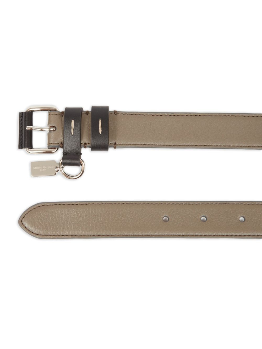 leather double-buckle belt - 2