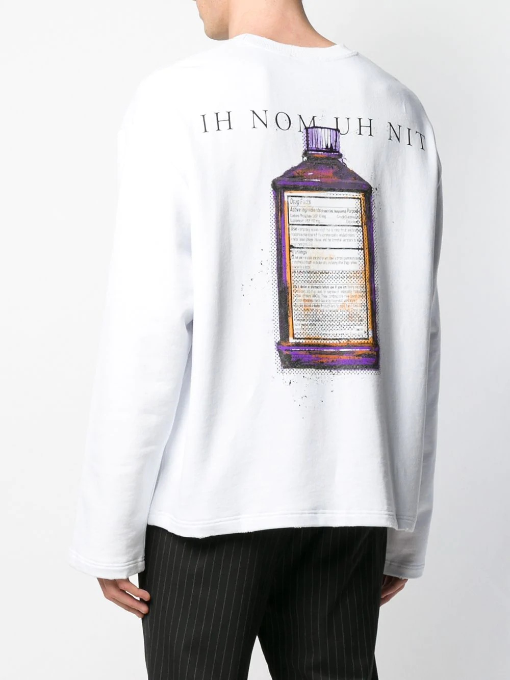 cough syrup bottle print sweatshirt - 4