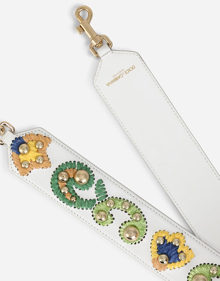 Calfskin strap with raffia embroidery - 2