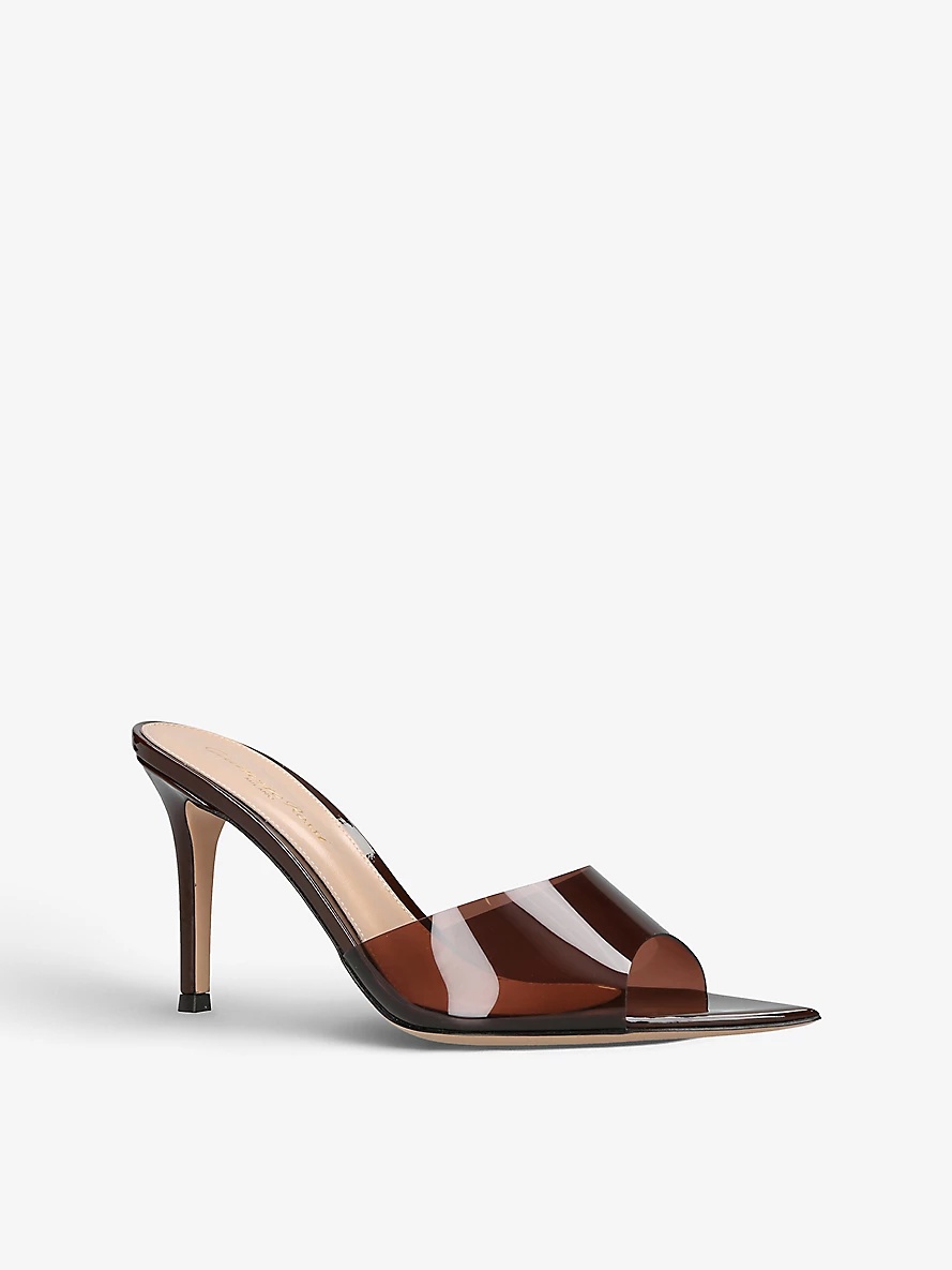 Elle leather and PVC heeled mules - 3