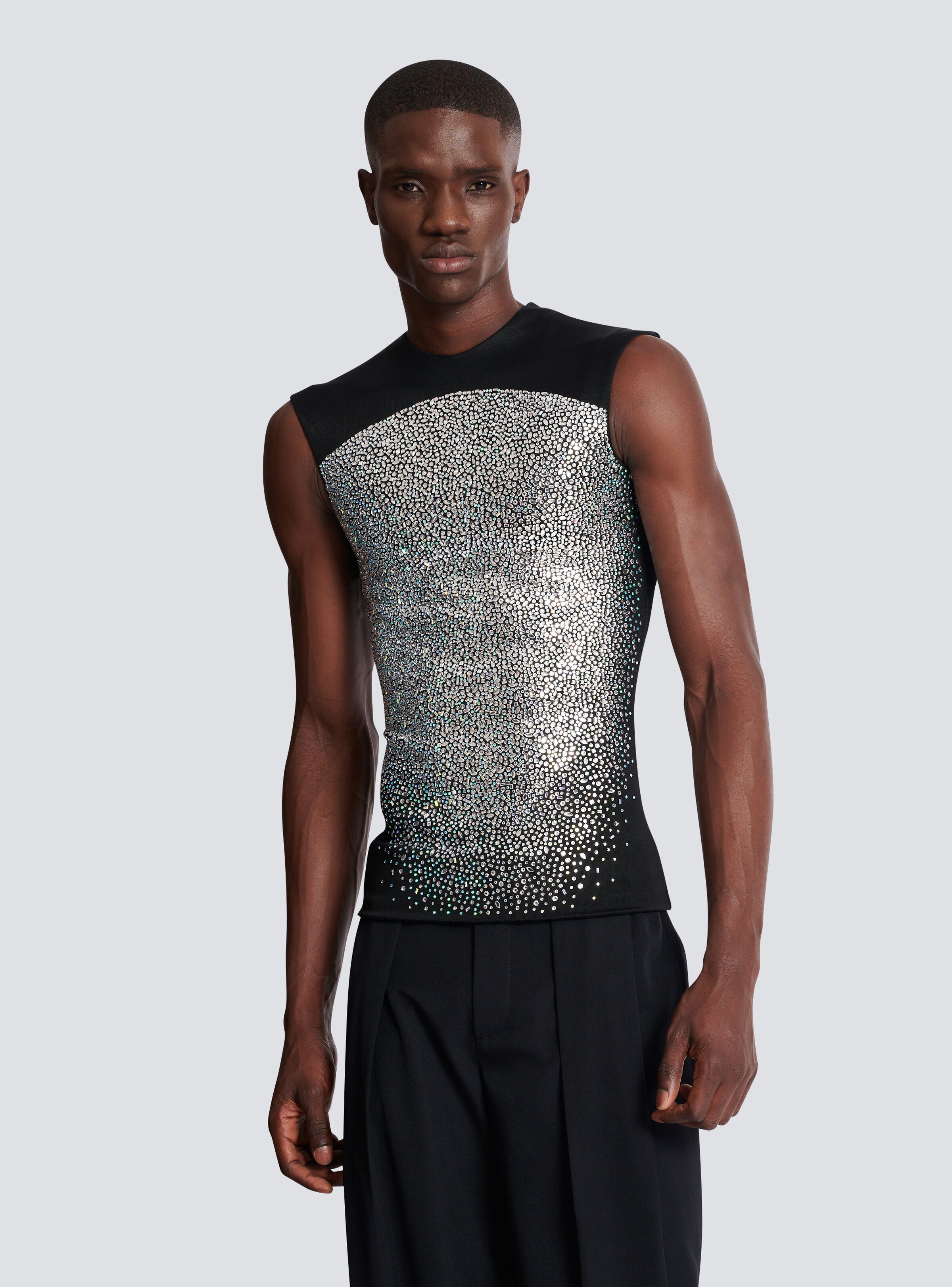 Rhinestone Galaxy tank top in sculpting jersey - 6