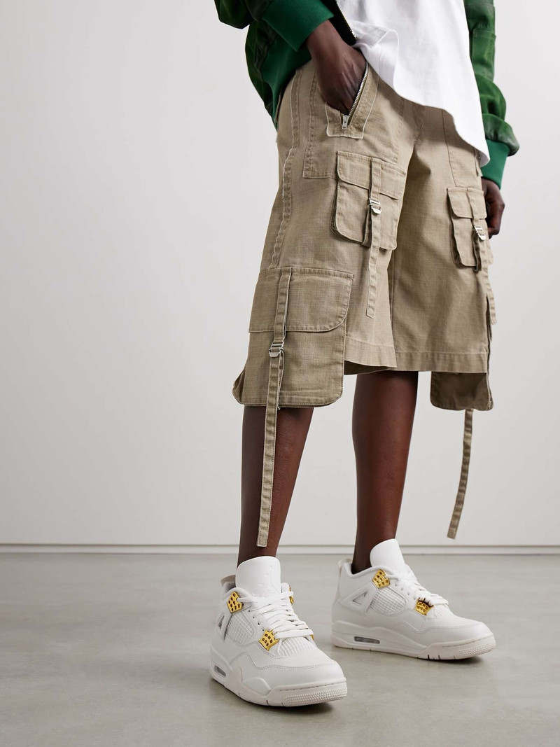 Jordan Air Jordan 4 Retro embellished rubber-trimmed leather high-top sneakers outlook