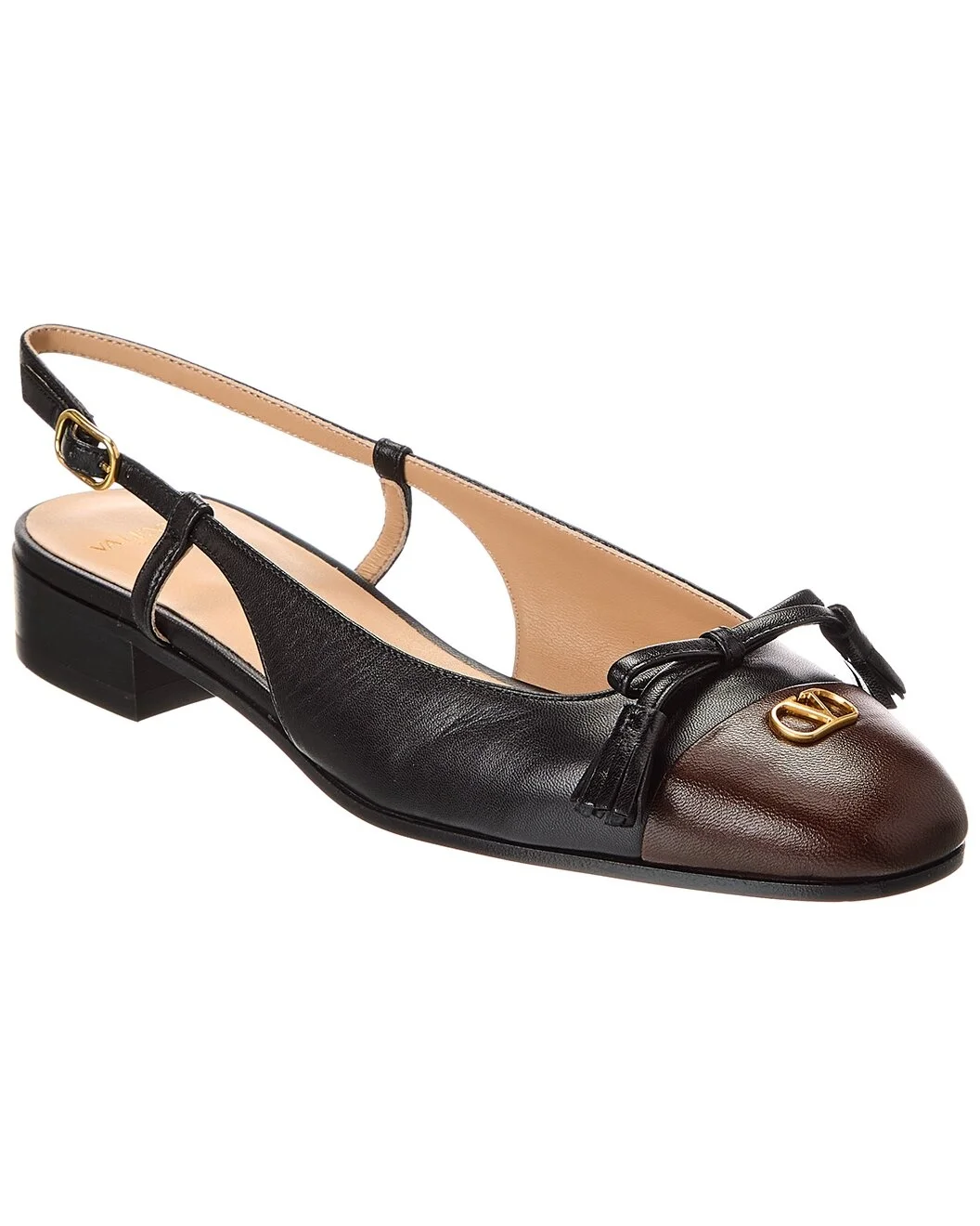 Valentino Valet Du Roi Leather Slingback Ballerina Flat - 1
