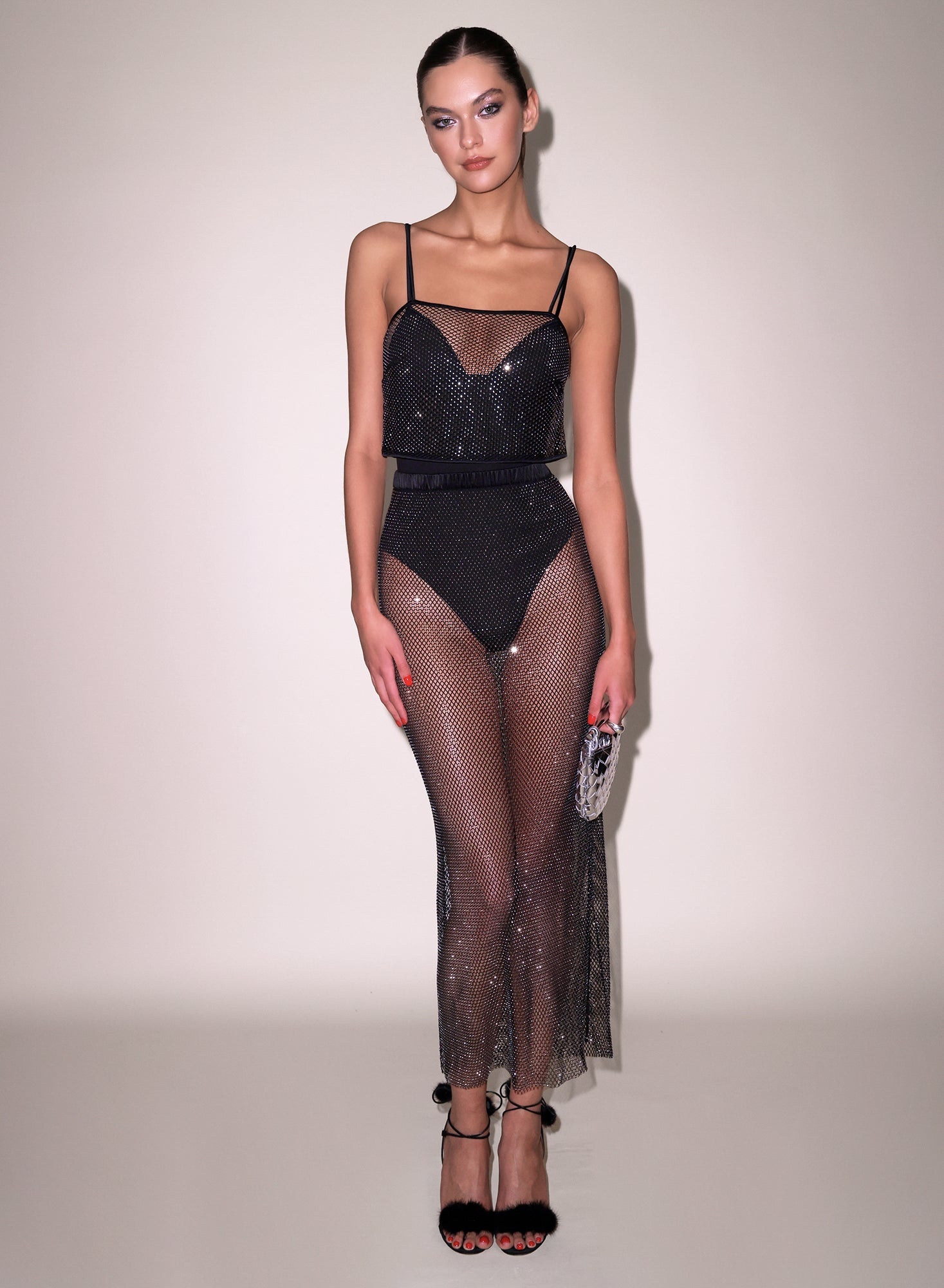 Rhinestone Fishnet Top - 4