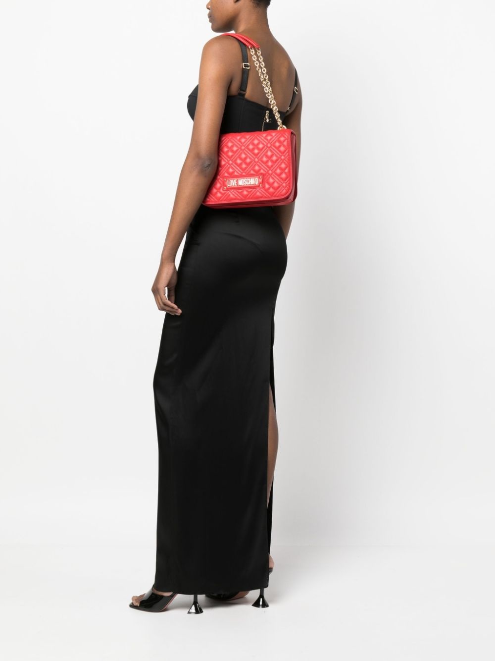 logo-plaque quilted shoulder bag - 2