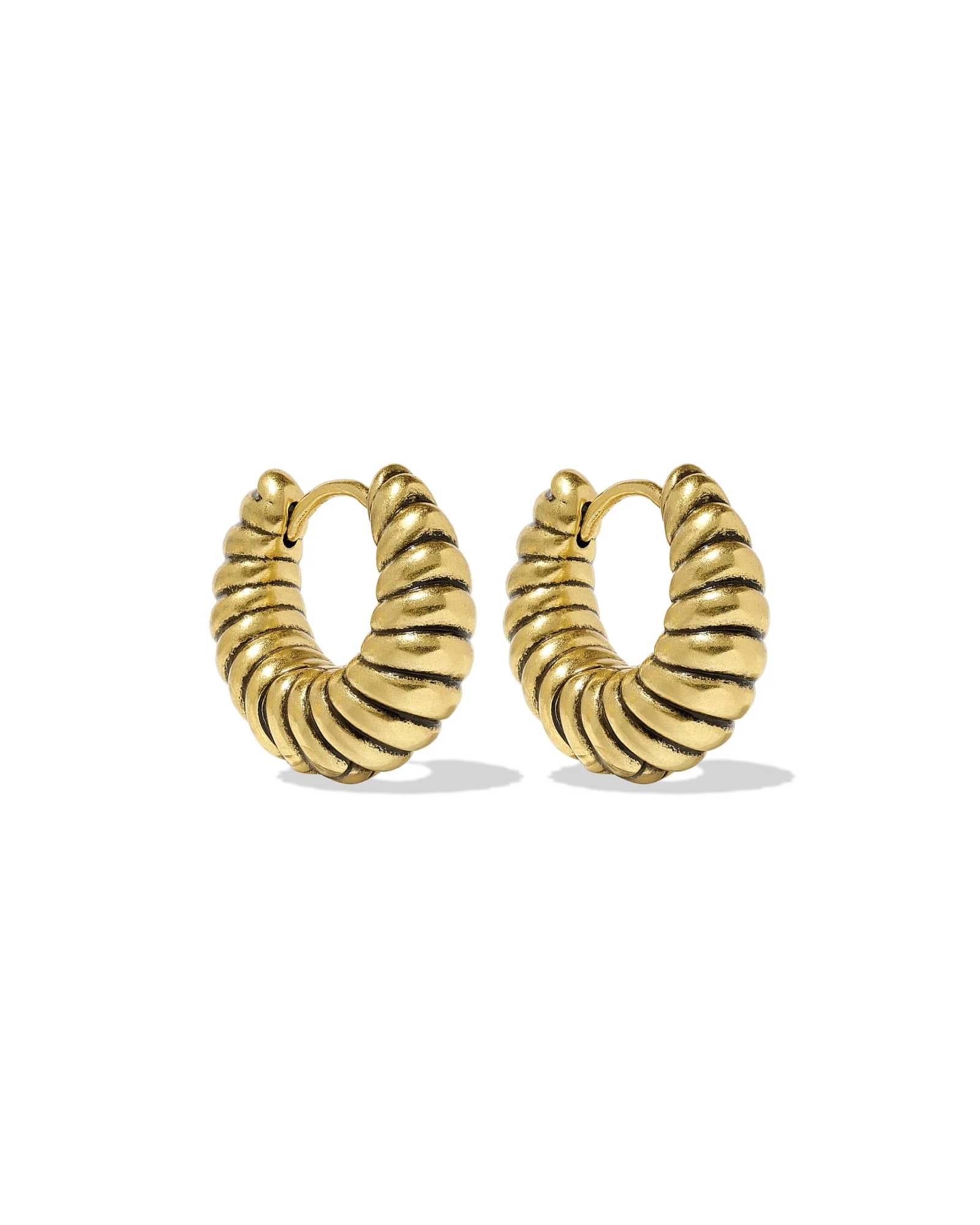 Sandy Vintage Gold Huggie Earrings - 1